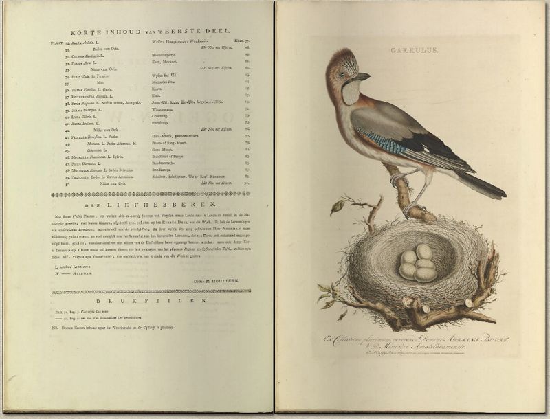 Nederlandsche vogelen, 1770-1829