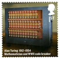 Postzegel, gewijd aan Alan Turing