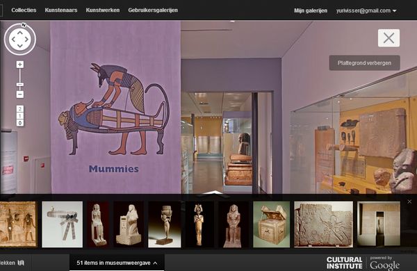 Het Rijksmuseum van Oudheden bekijken via het Google Cultural Institute