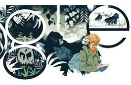 Google Doodle ter ere van Dian Fossey