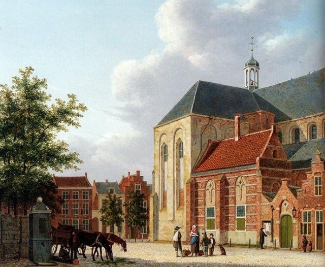 Janskerk op een schilderij van Hendrik van Oort, 1824