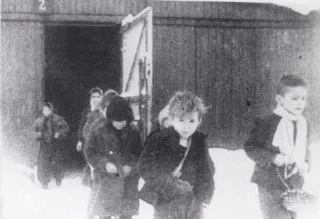 Kinderen in Auschwitz, kort na de bevrijding (1945)