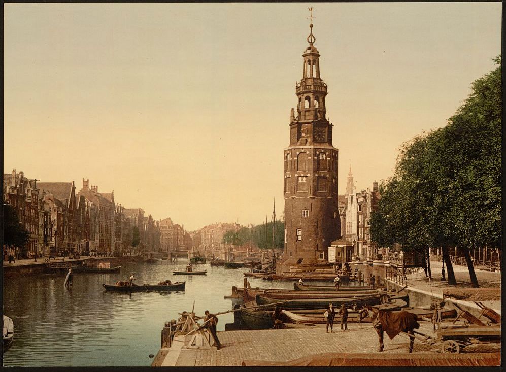 Oude Schans in Amsterdam rond 1890 (Library of Congress)