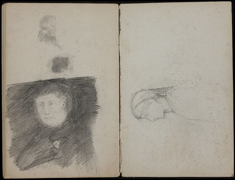 Vincent van Gogh (links) en Th. Maris (rechts), illustraties uit: Vincent van Gogh, tekstboekje, na 1873-1890, collectie Teylers Museum.