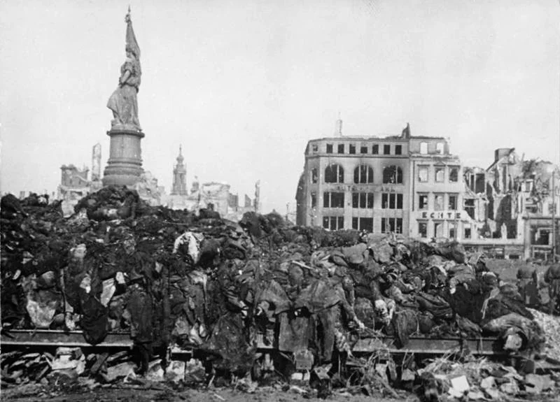 Slachtoffers van het bombardement in Dresden