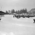 Schaatswedstrijd tijdens de Winterspelen van 1928 in Sankt Moritz - Foto: CC / Bundesarchiv