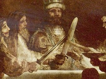 De samenzwering van de Bataven onder Claudius Civilis - Rembrandt van Rijn (detail)