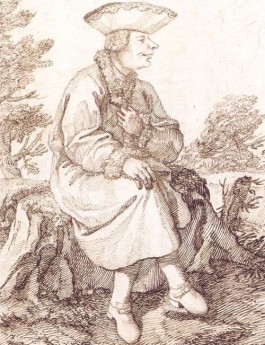 Karikatuur van Caffarelli door Pier Leone Ghezzi rond 1740