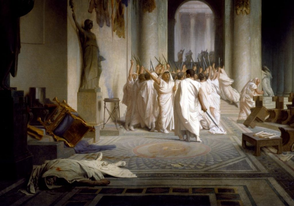 De moord op Caesar (Jean-Léon Gérome, 1824-1904). 