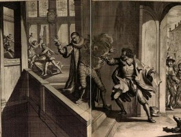 Moord op Willem van Oranje, 1584: 'En toen kreeg het van alle kanten stijgende gevaar een nieuwe impuls door Oranjes dood, op een zeer ongunstig moment als we naar de Nederlanden kijken, die in hun roerige en geschonden staat alleen door zijn wijs beleid bestuurd konden worden. (...) Geen begrafenis geschiedde ooit met zoveel rouwbeklag van het volk, welhaast tot wanhoop toe. (Overbekende illustratie in 'Annales', 1681)