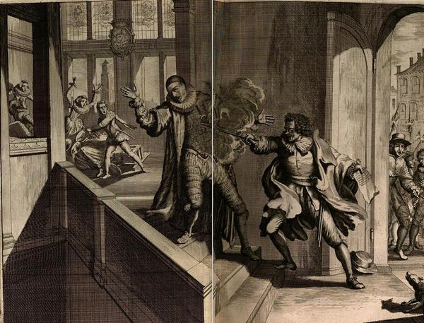 Moord op Willem van Oranje, 1584: 'En toen kreeg het van alle kanten stijgende gevaar een nieuwe impuls door Oranjes dood, op een zeer ongunstig moment als we naar de Nederlanden kijken, die in hun roerige en geschonden staat alleen door zijn wijs beleid bestuurd konden worden. (...) Geen begrafenis geschiedde ooit met zoveel rouwbeklag van het volk, welhaast tot wanhoop toe. (Overbekende illustratie in 'Annales', 1681)