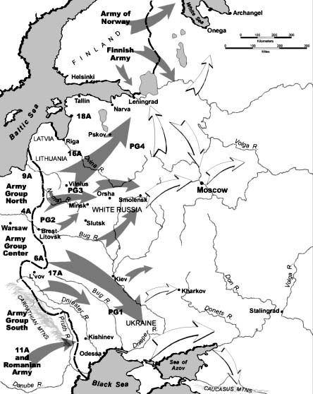Operatie Barbarossa, de Duitse aanval op de Sovjetunie op 22 april 1941. (Wikimedia Commons)