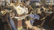 Met zijn laatste adem meldt Feidippides in Athene de overwinning op de Perzen bij Marathon (Luc-Olivier Merson, 1869)