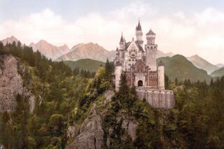 Photochrom van Slot Neuschwanstein, 1890-1905