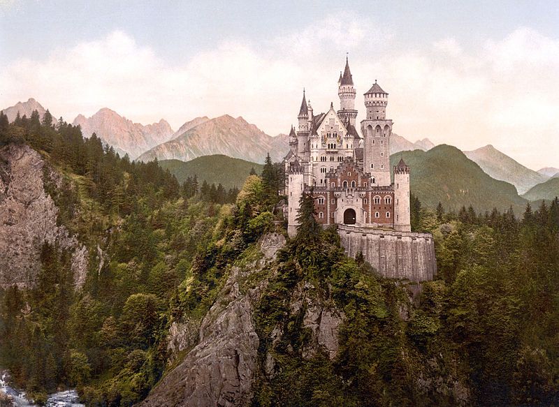Photochrom van Slot Neuschwanstein, 1890-1905 (LOC)