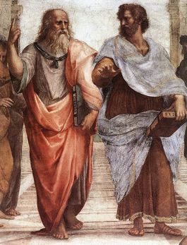 Aristoteles (l) en Plato