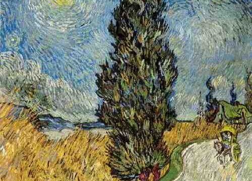 Een ander cipres-schilderij van Vincent van Gogh