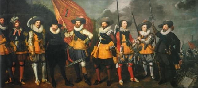 Schutterij - Nicolaes Lastman en Adriaen van Nieulandt - Schutters van het vendel van kapitein Abraham Boom en luitenant Oetgens van Waveren, 1623 (Amsterdam Museum)