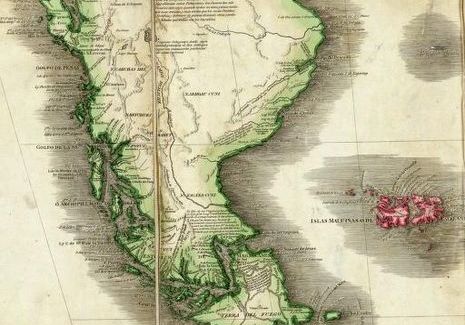 Patagonië op een kaart uit 1775