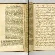 Een van de twee enig overgebleven exemplaren van het manuscript van 'Een Ligt schijnende in Duystere Plaatsen', "gedrukt voor den schrijver, 1668'', dat wordt bewaard in het 'Huis van het Boek'; het Haagse museum Meermanno.