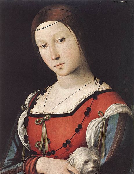 Ca. 1500 door Lorenzo Costa (1460-1535). Met vergelijkbare houding