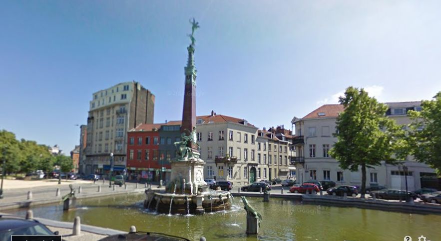 Het Anspachmonument in Brussel (Google Street View)