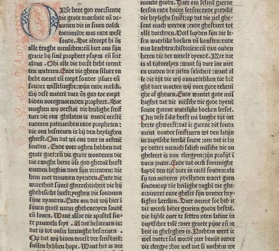 Proloog van de Delftse Bijbel uit 1477