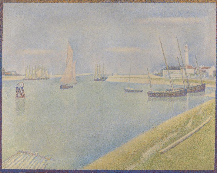 Georges Seurat, Le chenal de Gravelines, Grand-Fort-Philippe, 1890, olieverf op doek, 65 x 81 cm, Bought with the aid of a grant from the Heritage Lottery Fund, 1995, The National Gallery, Londen, © Copyright The National Gallery, London 2014