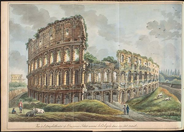 Tekening van het Colosseum van Joan Raye van Breukelerwaert (KB)