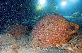 Amfora die op de zeebodem gevonden werd (Universiteit van Malta)