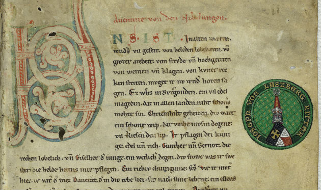 Eerste pagina van het Nibelungenlied - cc