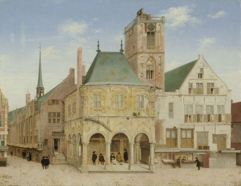 Het oude stadhuis in Amsterdam (Pieter Jansz. Saenredam 1657), onderdeel van de Collectie Amsterdam
