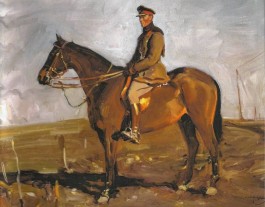 Schilderij van oorlogspaard Warrior - Alfred Munnings , 1918