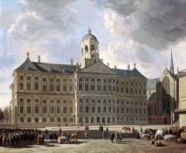 Het Paleis op de Dam, gebouwd op tienduizend heipalen afkomstig uit de Zweedse wouden (ca. 1670 - Gerrit Adriaenszoon Berckheyde)