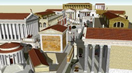 3d weergave van het Forum Romanum