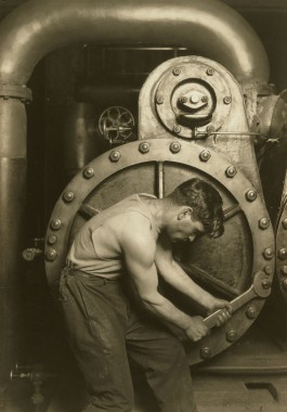 Lewis Hine, Powerhouse Mechanic, 1924. Courtesy of Howard Greenberg