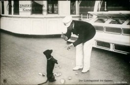 Wilhelm II met Senta op de Keizerlijke jacht, Senta stierf in 1927