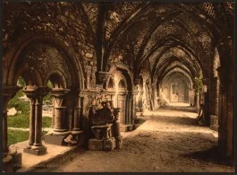 Photochrom van de Gentse Sint-Baafsabdij (Library of Congress)