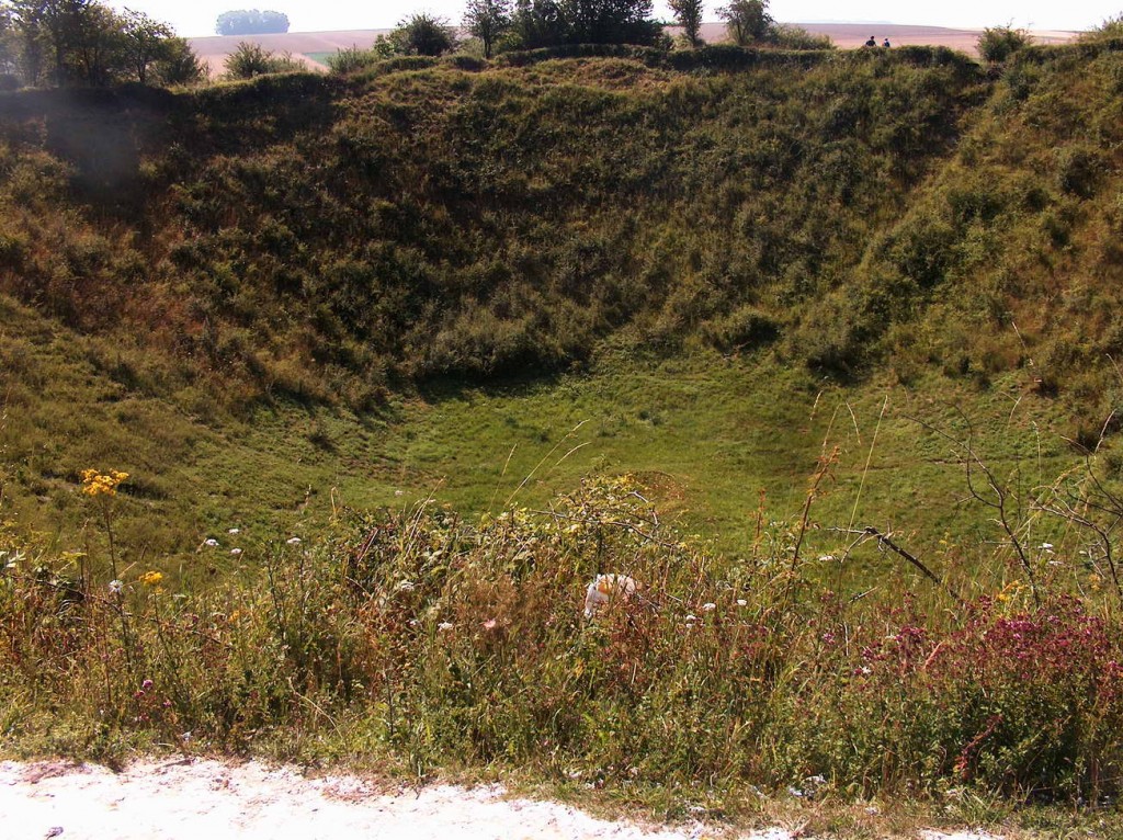 Krater op het slagveld aan de Somme - cc