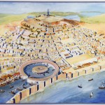 Zicht op de Punische haven van Carthago