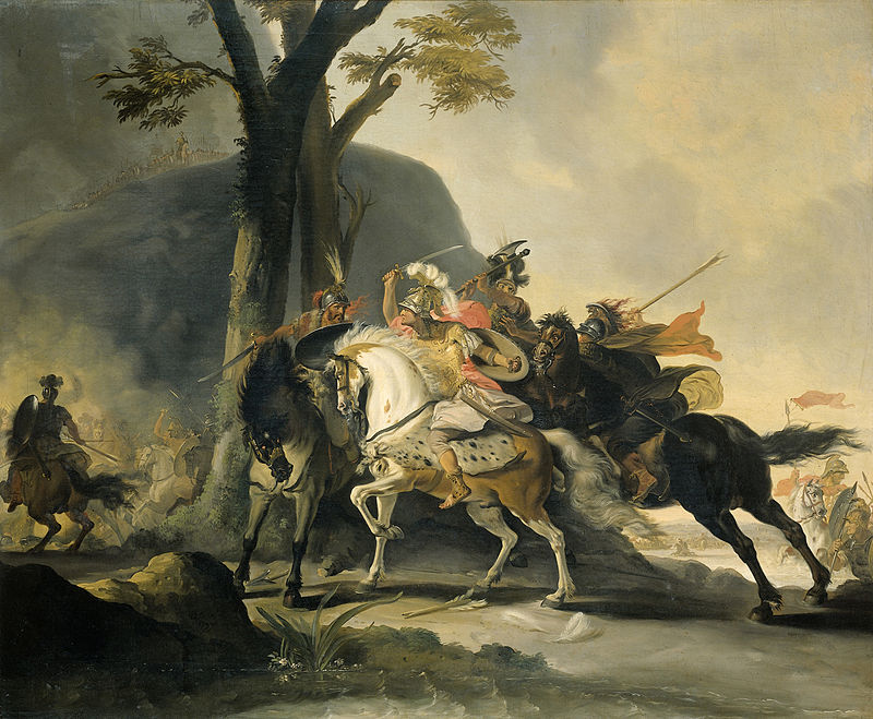 Alexander de Grote in de slag tegen de Perzen bij de Granikos, Cornelis Troost, 1737 - cc