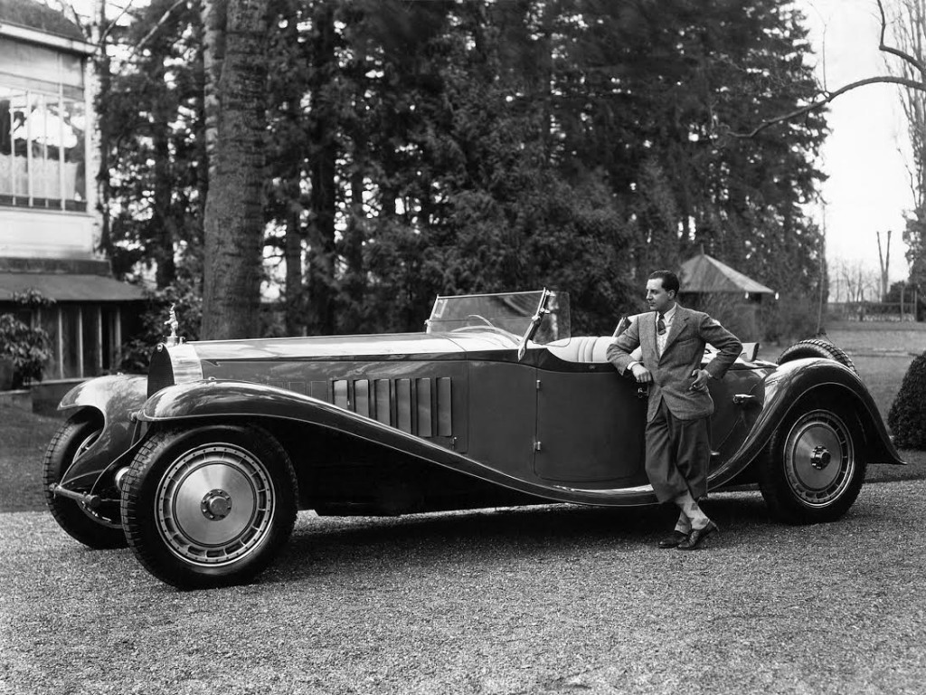 Jean Bugatti met Bugatti Royale Type 41, ca. 1930 (archief Bugatti)