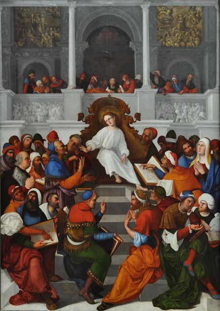 Jezus als wijsheidsleraar (Mazzolino, Gemaeldegaleri Berlijn)