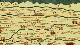 Laurium vermeld als Lauri op de Peutinger kaart linksboven in de afbeelding tussen Fletione (vermoedelijk Vleuten) en Nigropullo (Zwammerdam).
