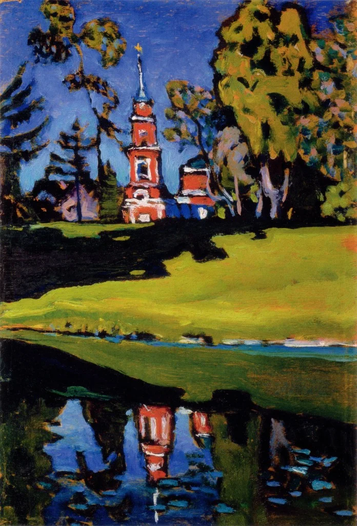 Okhtyrka. Rode Kerk - Kandinsky, 1908