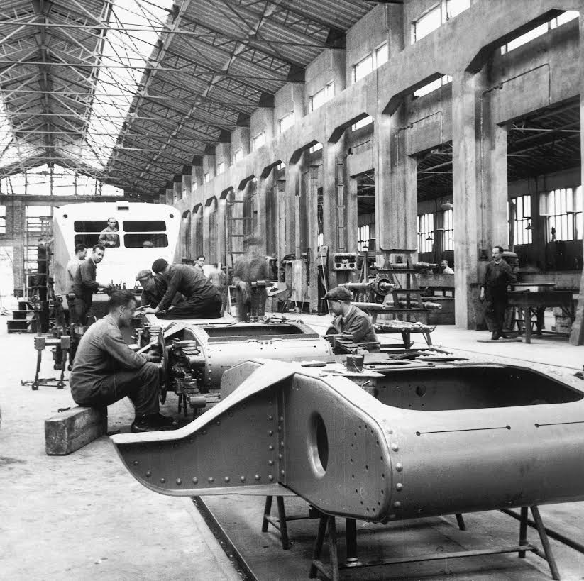 Productie autorails in de Bugatti-fabriek, Molsheim 1937 (Lelaidier - Photorail)