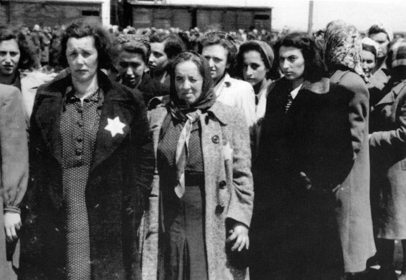 Vrouwen geselecteerd voor dwangarbeid (Auschwitz Album, mei 1944)