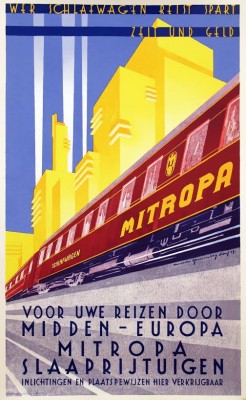 Affiche Mitropa slaaprijtuigen, Walter Hemming 1929