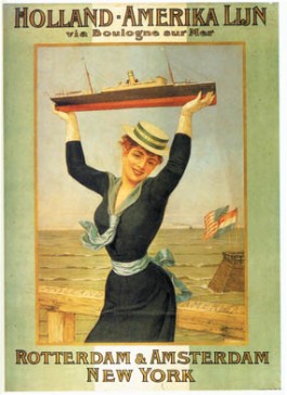 Affiche uit 1898 voor de Holland-Amerika Lijn - cc