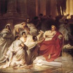 De dood van Julius Caesar (reproductie naar een anoniem schilderij, 1904).